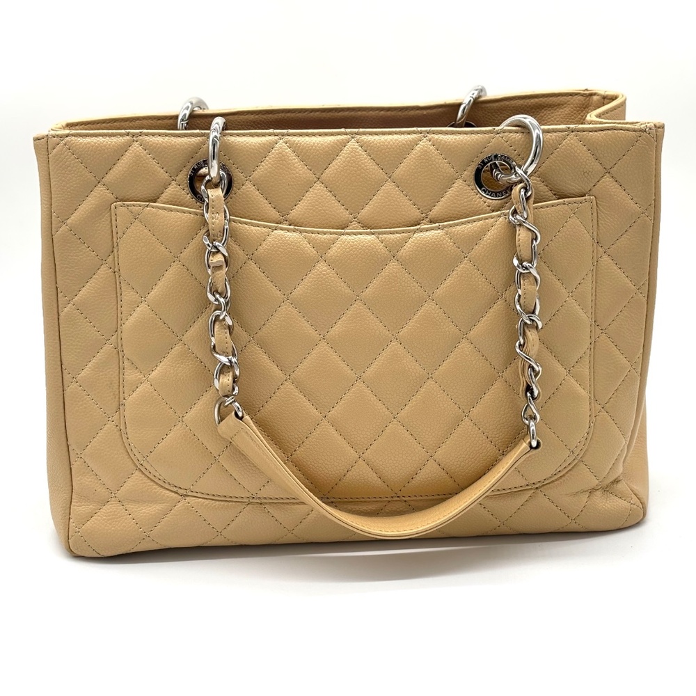 Chanel Beige Quilted Caviar Leather GST Shopper Tote - Picture 3 of 12